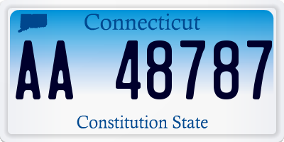 CT license plate AA48787