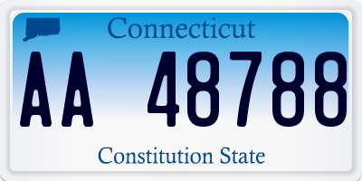 CT license plate AA48788