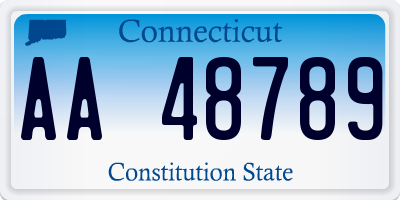 CT license plate AA48789