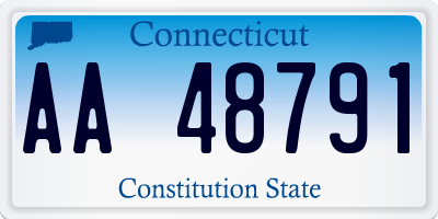 CT license plate AA48791