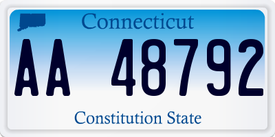 CT license plate AA48792