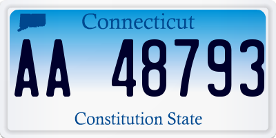 CT license plate AA48793