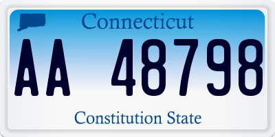 CT license plate AA48798