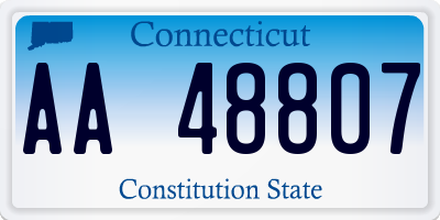 CT license plate AA48807