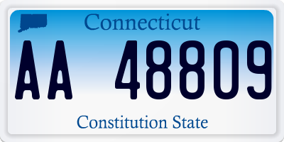 CT license plate AA48809