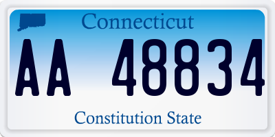 CT license plate AA48834