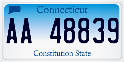 CT license plate AA48839