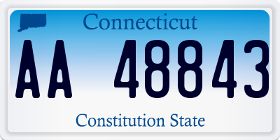 CT license plate AA48843