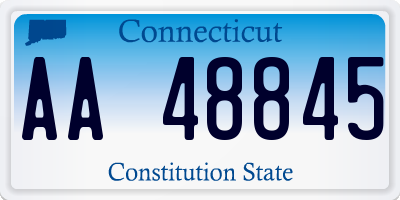 CT license plate AA48845