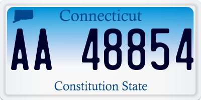 CT license plate AA48854