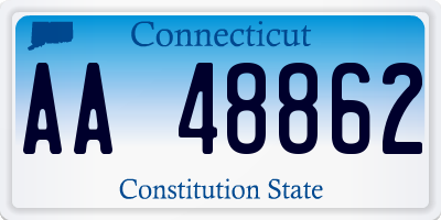 CT license plate AA48862