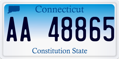 CT license plate AA48865