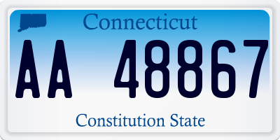 CT license plate AA48867