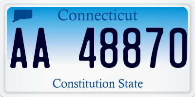CT license plate AA48870
