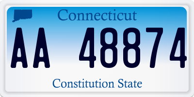 CT license plate AA48874