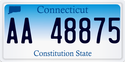 CT license plate AA48875
