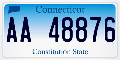 CT license plate AA48876