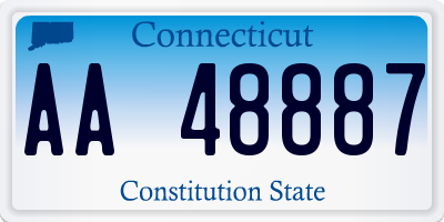 CT license plate AA48887