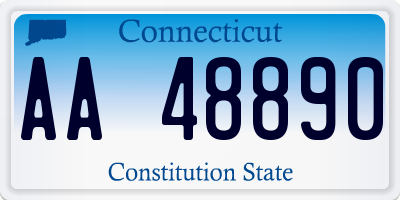 CT license plate AA48890