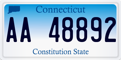 CT license plate AA48892