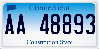 CT license plate AA48893