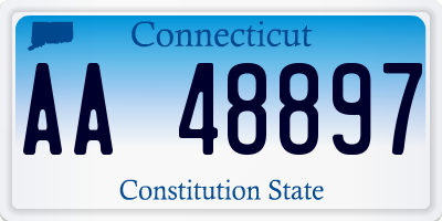 CT license plate AA48897