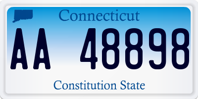CT license plate AA48898