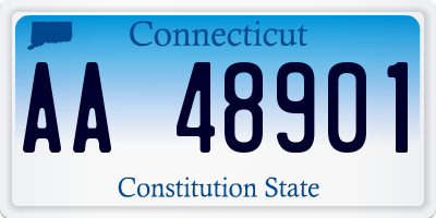 CT license plate AA48901