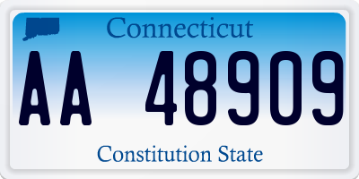 CT license plate AA48909