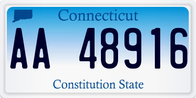CT license plate AA48916