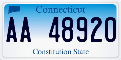 CT license plate AA48920