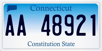 CT license plate AA48921