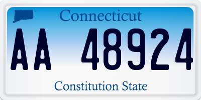 CT license plate AA48924