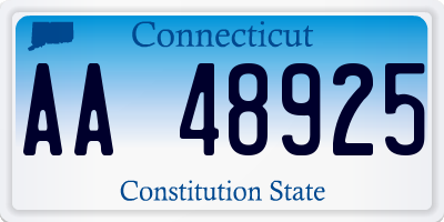 CT license plate AA48925