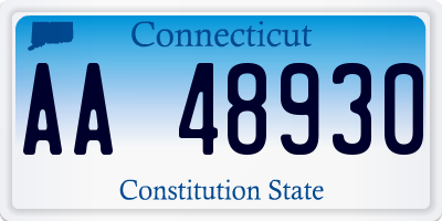 CT license plate AA48930