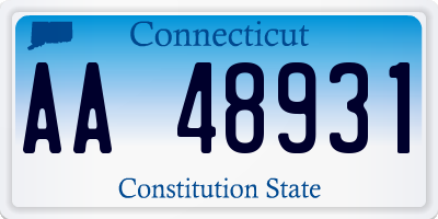 CT license plate AA48931