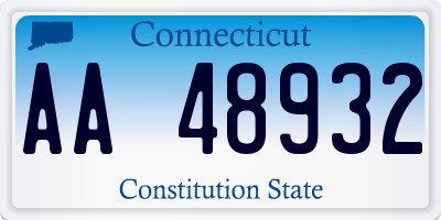 CT license plate AA48932