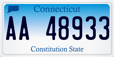 CT license plate AA48933