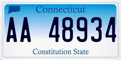 CT license plate AA48934