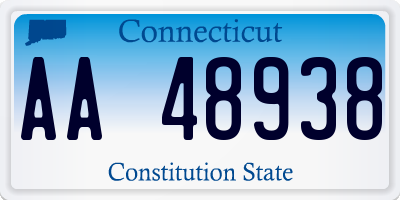 CT license plate AA48938