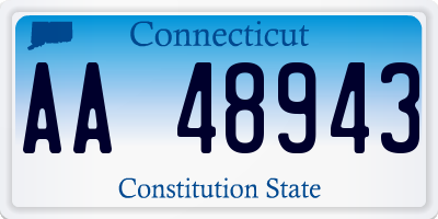 CT license plate AA48943