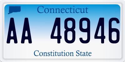 CT license plate AA48946