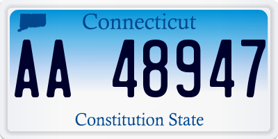 CT license plate AA48947