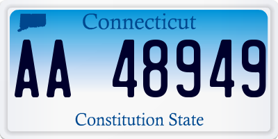 CT license plate AA48949