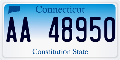 CT license plate AA48950
