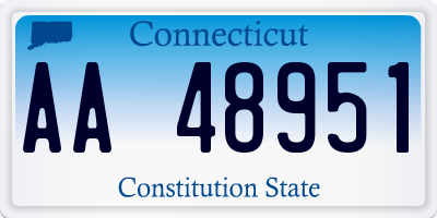 CT license plate AA48951