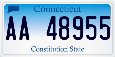 CT license plate AA48955