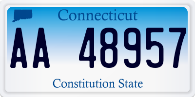 CT license plate AA48957