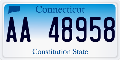 CT license plate AA48958