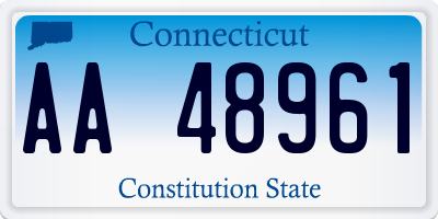 CT license plate AA48961